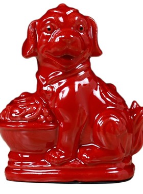 陶瓷狗摆件生肖狗可爱工艺品客厅办公室家居饰品