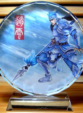 赵云摆件纪念品三国人物收藏品赵子龙像模型工艺品礼品水晶摆件