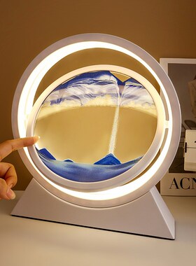 流沙画发光沙漏3d创意轻奢客厅办公室酒柜电视柜家居装饰品摆件