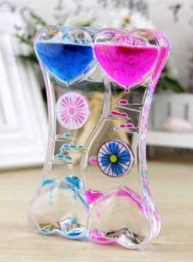液体油漏水滴油滴沙漏计时器卡通创意摆件儿童装饰品个性生日礼物