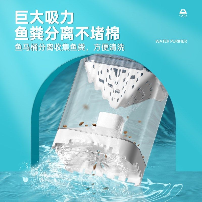 德国鱼缸过滤制氧一体机小型客厅超静音免换水净水循环三合一气泵,淘宝优惠券,粉丝福利购,淘宝优惠卷