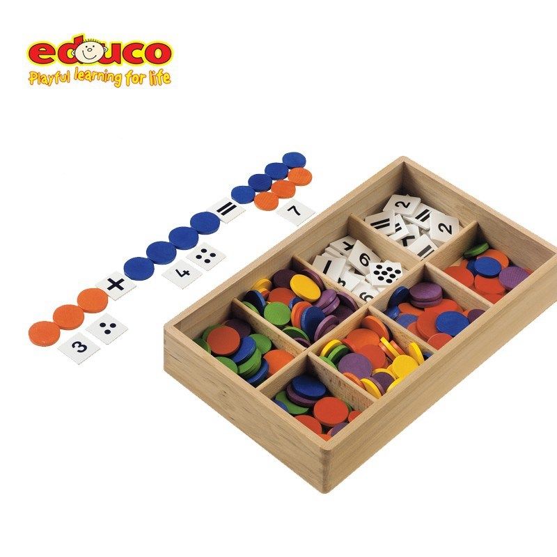 荷兰educo加减法游戏 幼儿园数学教具圆片数字片逻辑思维训练玩具,淘宝优惠券,粉丝福利购,淘宝优惠卷