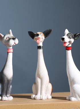 儿童房装饰狗小摆件卡通酒柜小猫咪动物可爱桌面摆设车载创意礼品