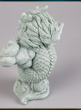 器物志桌面饰品青砂石玄关摆件鱼缸装饰造景摆设云淡风轻茶宠可养