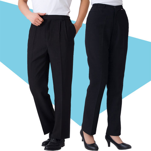 黑色保洁裤女裤宾馆保洁员工作制服长裤工作裤松紧直筒裤子女大码 - 图0