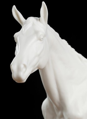 东方泥土《立身扬名》陶瓷骏马摆件办公室白瓷蔡国海大师艺术品