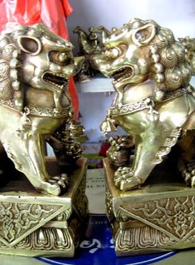 铜狮子桌面摆件家居饰品客厅玄关卧室乔迁店铺开业庭院阳台摆设