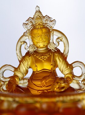 古法真琉璃五路财神水供黄财神佛像黑白五姓财神客厅家居供奉摆件