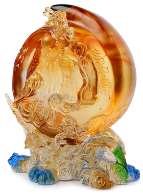 琉璃工艺品寿桃寿星公摆件客厅酒柜装饰老人长辈生日祝寿贺寿礼品