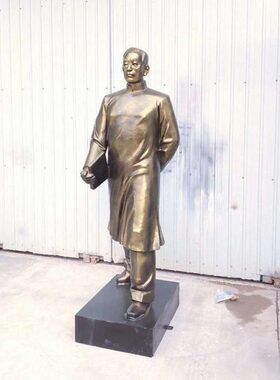 石雕定制半身胸像陶行知雕塑玻璃钢定做校园人物纯铜雕像订摆件