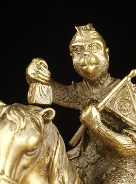 马上封侯铜摆件纯铜马上猴十二生肖马家居客厅装饰工艺品