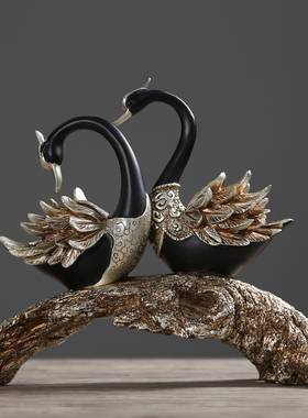 创意摆件家居饰品酒柜装饰品摆设天鹅客厅橱柜办公室工艺品礼物