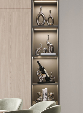 酒柜摆件红酒杯架简约客厅玄关电视J柜家居装饰品轻奢花瓶