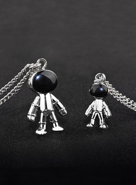 太空人钛钢宇航员情侣长款毛衣链