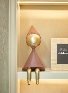 高端现代极简卡通小孩坐姿摆件客厅电视柜儿童房高级感H创意家居