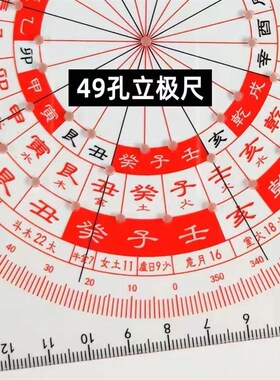 立极尺罗盘9孔八宅玄空飞星户型测量尺立极规