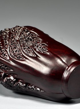 黑檀木雕白菜摆件客厅玄关装饰品家居店铺红木雕刻开业乔迁送礼品