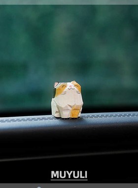 木雕三花猫摆件情侣桌面治愈系招财猫装饰品闺蜜一对猫咪可爱礼物