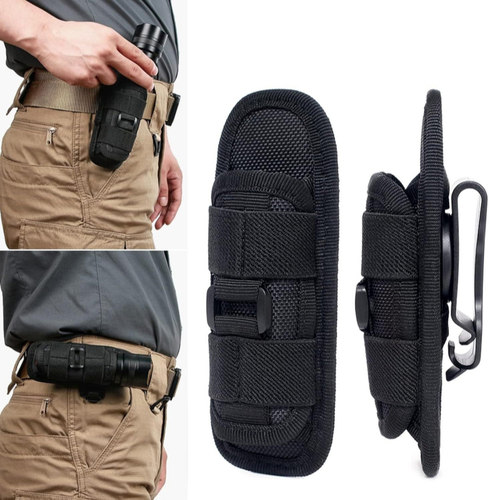 户外战术快拔360度旋转手电筒套尼龙腰背夹电筒包手电套molle配件 - 图1