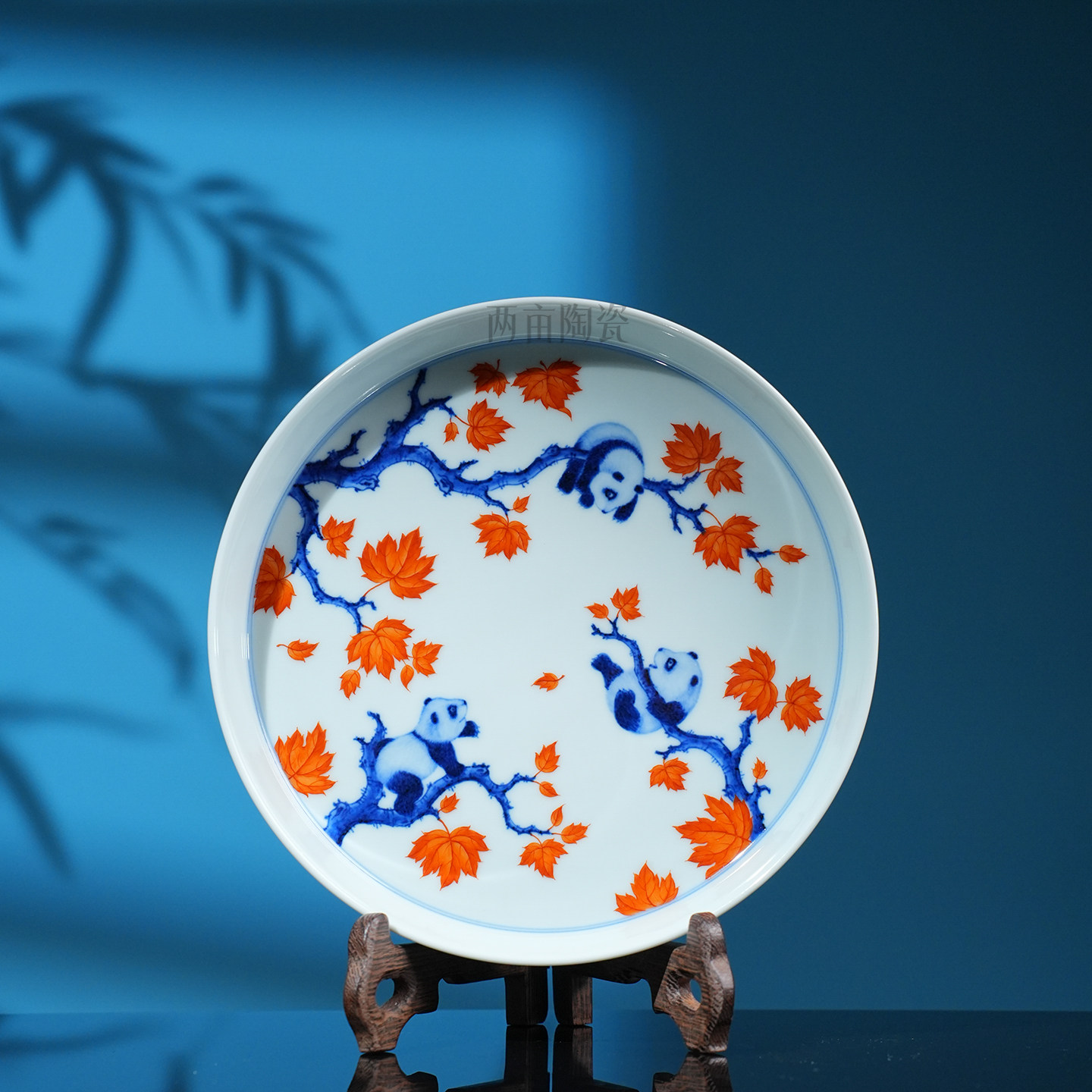 团窑青花矾红红枫 奋斗or摆烂熊猫茶具 家用高档茶具送礼喝茶茶碗,淘宝优惠券,粉丝福利购,淘宝优惠卷