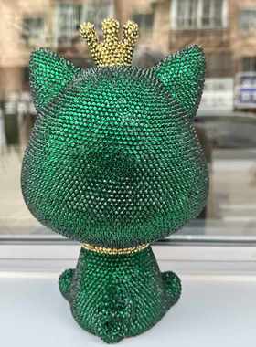 贴钻招财猫钥匙收纳摆件进门玄关入户客厅家居装饰品黏钻大嘴猫