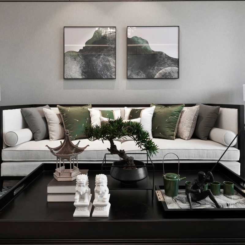 中式仿真创意罗汉松盆景前台茶几茶室餐厅墙柜博古架装饰桌面摆件 - 图2