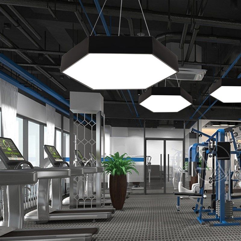 led创意空心六边形灯健身房商场超市办公室灯六角异形灯圆形吊灯,淘宝优惠券,粉丝福利购,淘宝优惠卷