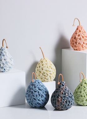 现代简约多色陶瓷梨子水果摆件创意样板间客厅电视柜软装饰品摆设