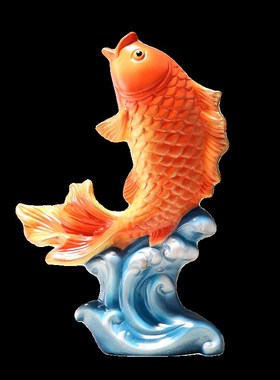 新中式创意陶瓷锦鲤鱼招财摆件玄关电视柜年年有余如鱼得水装饰品