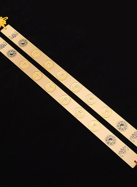 纯铜实心六帝尺铜钱尺六帝铜尺五帝尺钱五帝六帝十帝挂饰家居挂件