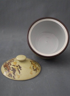 景德镇仿古瓷器乾隆粉彩人物仕女图盖罐家居装饰摆件展柜收藏做旧