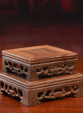 戴玉堂实木底座陶瓷佛像坐台加高家用装饰品摆件长方形垫台木底托