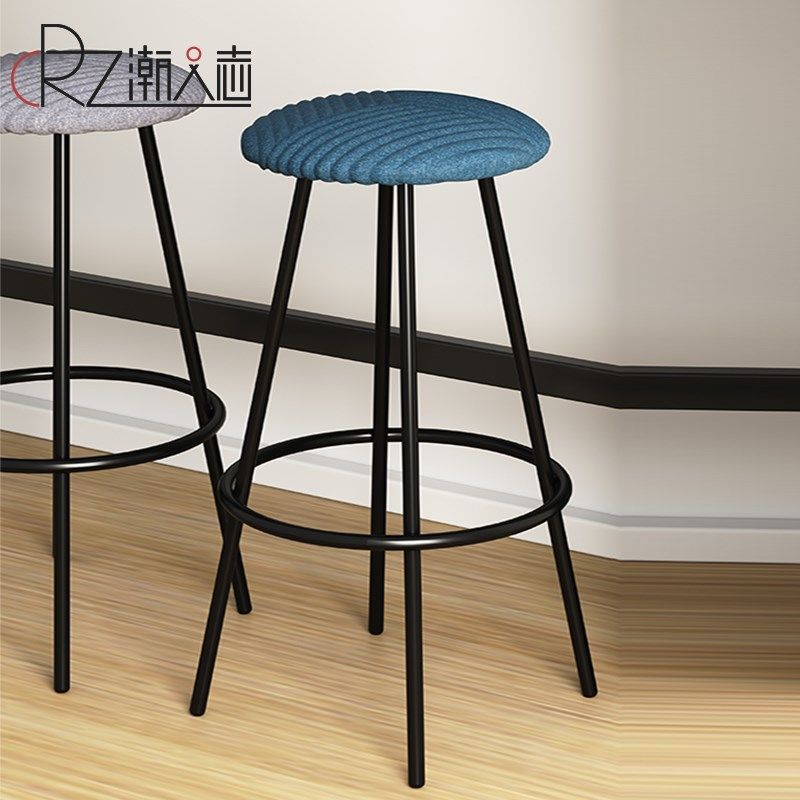 北欧设计师简约吧椅休闲区洽谈高脚椅子铁艺吧凳高脚凳舒适岛台椅,淘宝优惠券,粉丝福利购,淘宝优惠卷