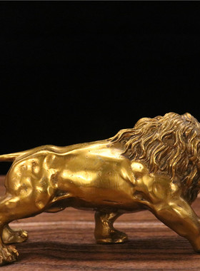 狮子动物客厅纯铜铜器雕塑家居办公室桌面摆件摆设防小人旺事业