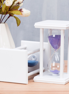 新品四柱木沙漏计时器简约创意办公居家摆件礼物30半小时间60分钟