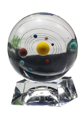 水晶球八大行星摆件3D水晶太阳系银河系创意礼品生日礼物家居装饰