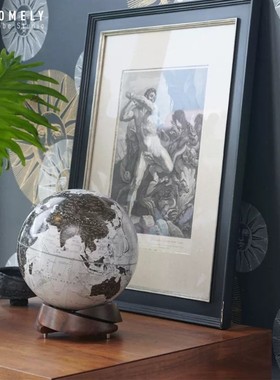 宏微地球书房客厅办公室样板间地球仪摆件复古地球仪开业乔迁礼品