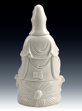 戴玉堂陶瓷坐莲观音佛像德化瓷白瓷南海观世音菩萨供奉家用像摆件