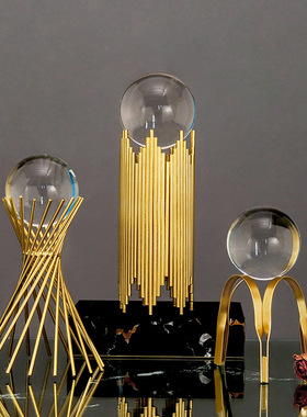 北欧创意玻璃水晶球摆件客厅电视柜办公室书桌酒柜工艺装饰品摆设