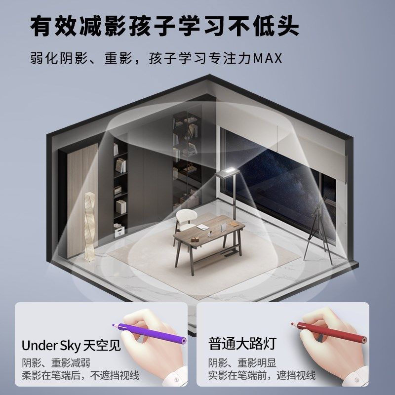 UnderSky天空见S1儿童护眼灯钢琴学习专用台灯全光谱落地大路灯,淘宝优惠券,粉丝福利购,淘宝优惠卷