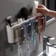 Yikeko toothbrush rack punch-free mouthwash cup brush cup bathroom wall-mounted storage box tooth cylinder set