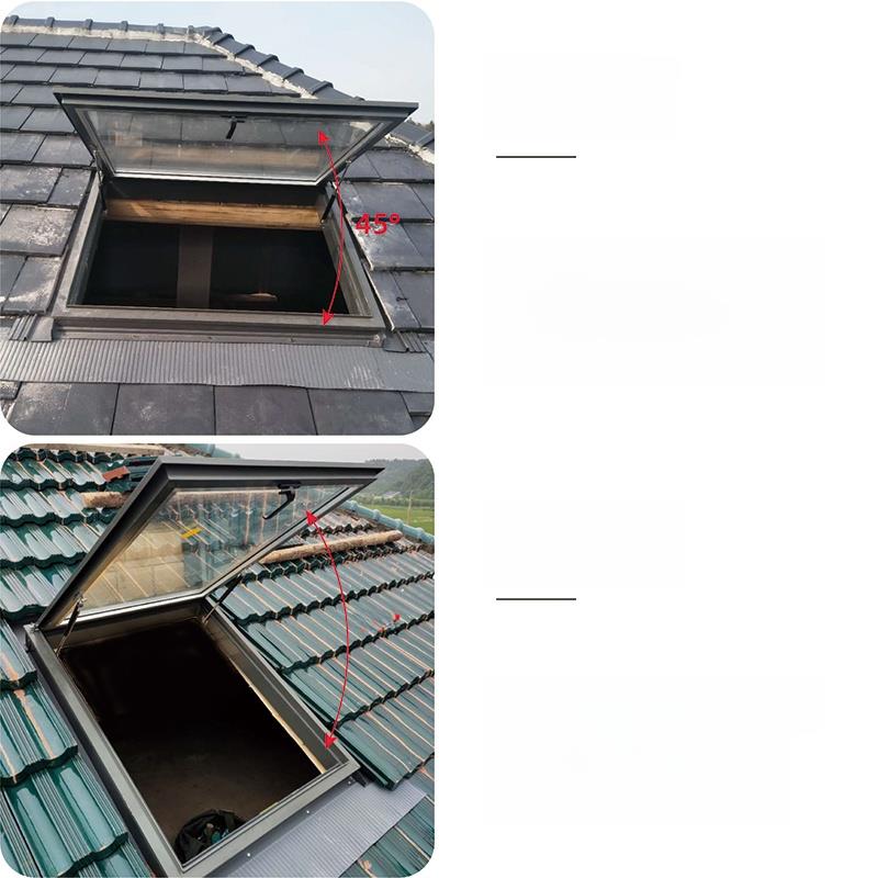 加厚铝合金斜屋顶天窗阳光房中空玻璃阁楼窗定制电动地下室采光井 - 图0