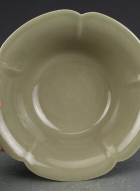 五代越窑秘色花收藏品老物件瓷瓷器古董古玩碗老货口