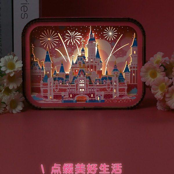 3D立体梦幻木雕小夜灯公主城堡奇幻仙境创意少女心送女生日礼物,淘宝优惠券,粉丝福利购,淘宝优惠卷