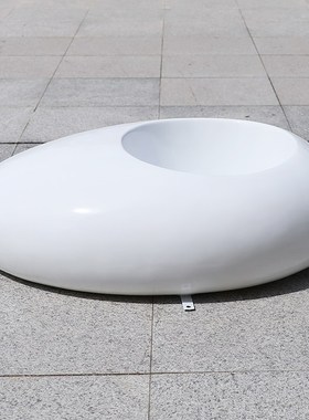 鹅卵石座椅玻璃钢创意花盆摆件商场酒店小区花园庭院组合花缸雕塑