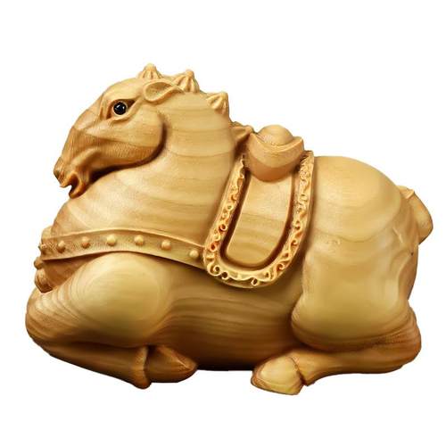 黄杨木雕手把件唐马摆件文玩把玩木质雕刻家居饰品工艺动物生肖马 - 图3