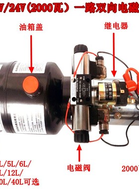 液压动力单元总成12V24V微型单双向液压泵站电动升降平台油缸电机