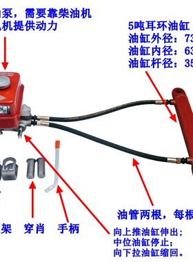改装劈柴机 压力机设备用双向油缸油泵5吨油缸双向液压强升强降