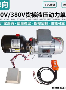 220V380V液压站单向动力单元总成升降货梯举升平台定做液压缸泵站
