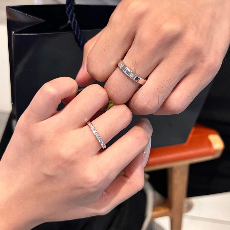 AVAB张凌赫同款小冰块戒指女小众设计钛钢情侣对戒轻奢高级感叠戴 - 图3